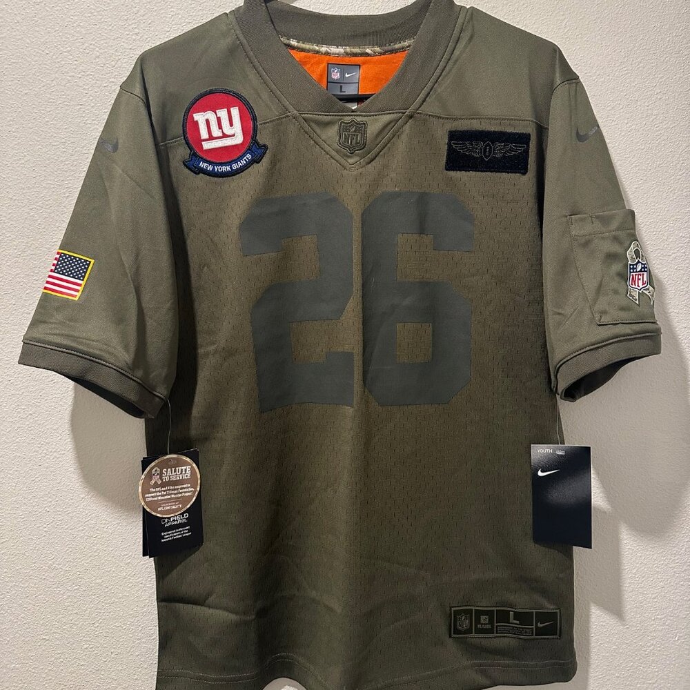 🎀Youth Nike Saquon Barkley New York Giants 2019 Salute to Service Game Jersey